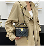 Жіноча сумка-косметичка 1032 Vanity Bag крос-боді чорна, фото 7