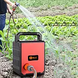 Акумуляторна помпа для води Pump-01 | 2 акумулятори, шланг 5 м, 8 режимів поливу, розпилювач, насос для поливу та миття, фото 5