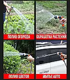 Акумуляторна помпа для води Pump-01 | 2 акумулятори, шланг 5 м, 8 режимів поливу, розпилювач, насос для поливу та миття, фото 6
