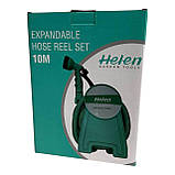 Поливальний шланг 10 м з котушкою та розпилювачем | Компактний набір для саду, городу, газону, фото 2