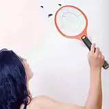 Електрична мухобійка-ракетка | USB акумулятор, безпечна 3-шарова сітка, 50×21 см, фото 4