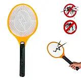 Електрична мухобійка-ракетка | USB акумулятор, безпечна 3-шарова сітка, 50×21 см, фото 7