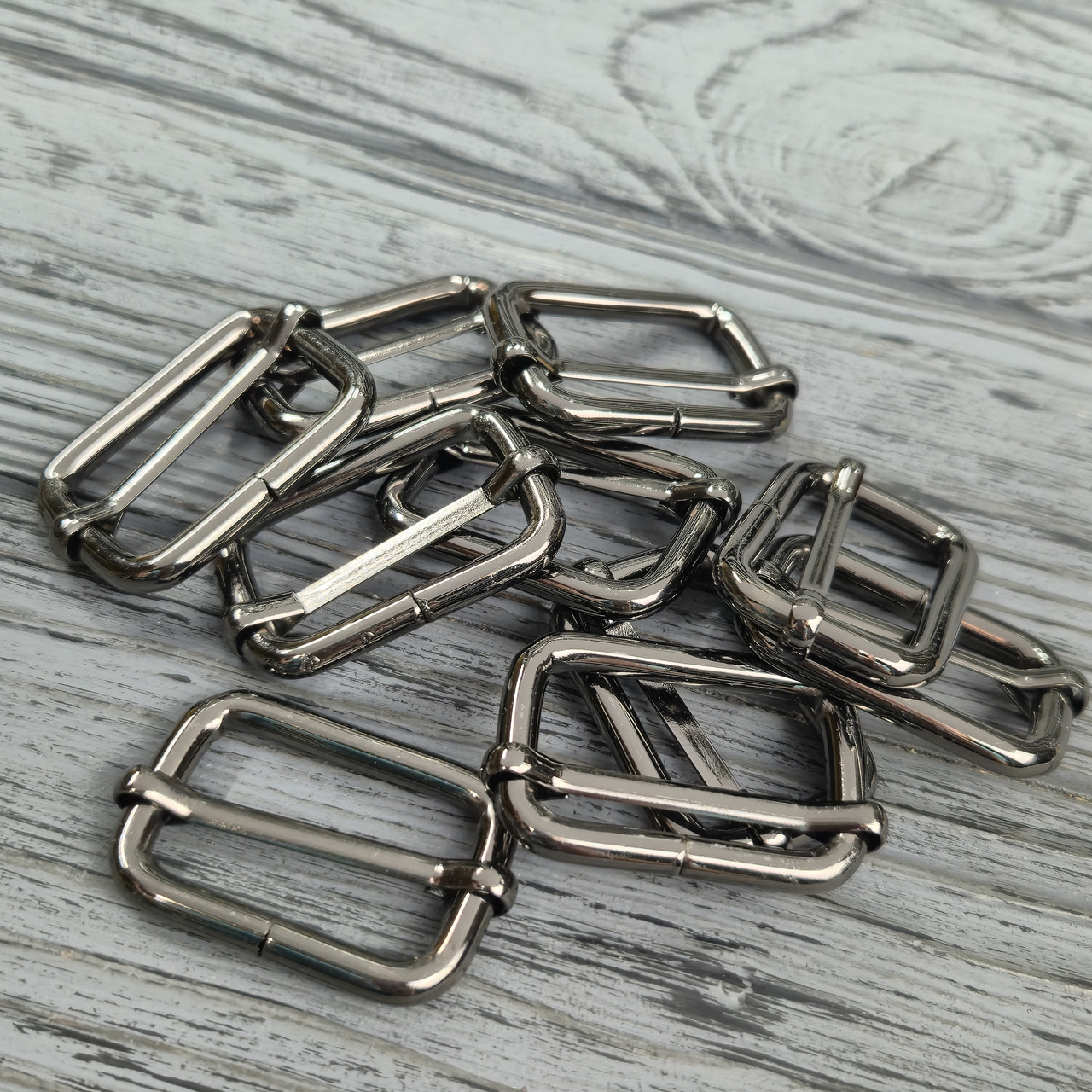 Пряжка регулятор перетяжка 32х20х5 мм Темний Нікель Глянець, фото 1