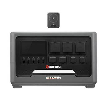 Станція зарядна 2.4 кВт, 2048 Втг, LiFePO4, сонячна INTERTOOL STORM зарядна станція