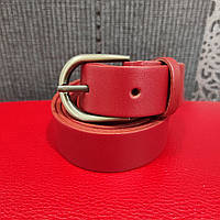 Ремінь Кремень класичний жіночий шкіфа ширина 2,5 см червоний