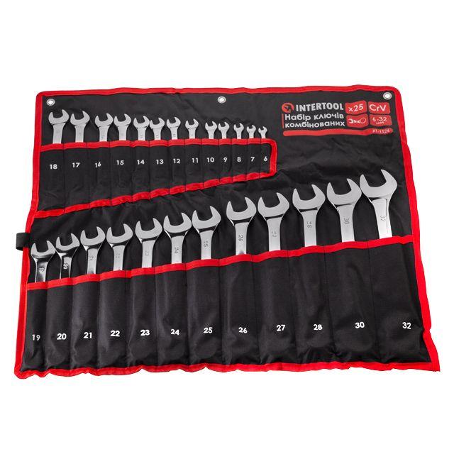 Ключі комбіновані 26 шт INTERTOOL XT-1526 набір у чохлі 6–32 мм, фото 1