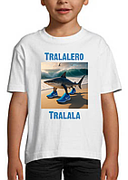 Детская модная футболка для мальчика с оригинальным принтом Тралалеро тралала,хлопковая одежда