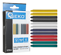 Водостійка крейда для шин різнобарвний 12х120 мм набір 12 шт. GEKO G29044