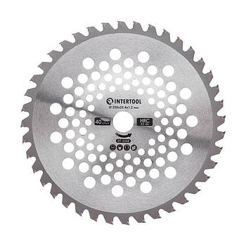 Ніж сталевий для тримера ø255 40T INTERTOOL DT-2352 диск ріжучий