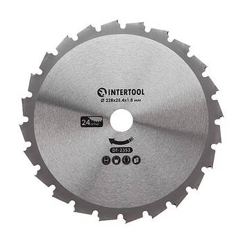 Диск твердосплавний 228 мм INTERTOOL DT-2353 ніж для тримера з 24 зубами