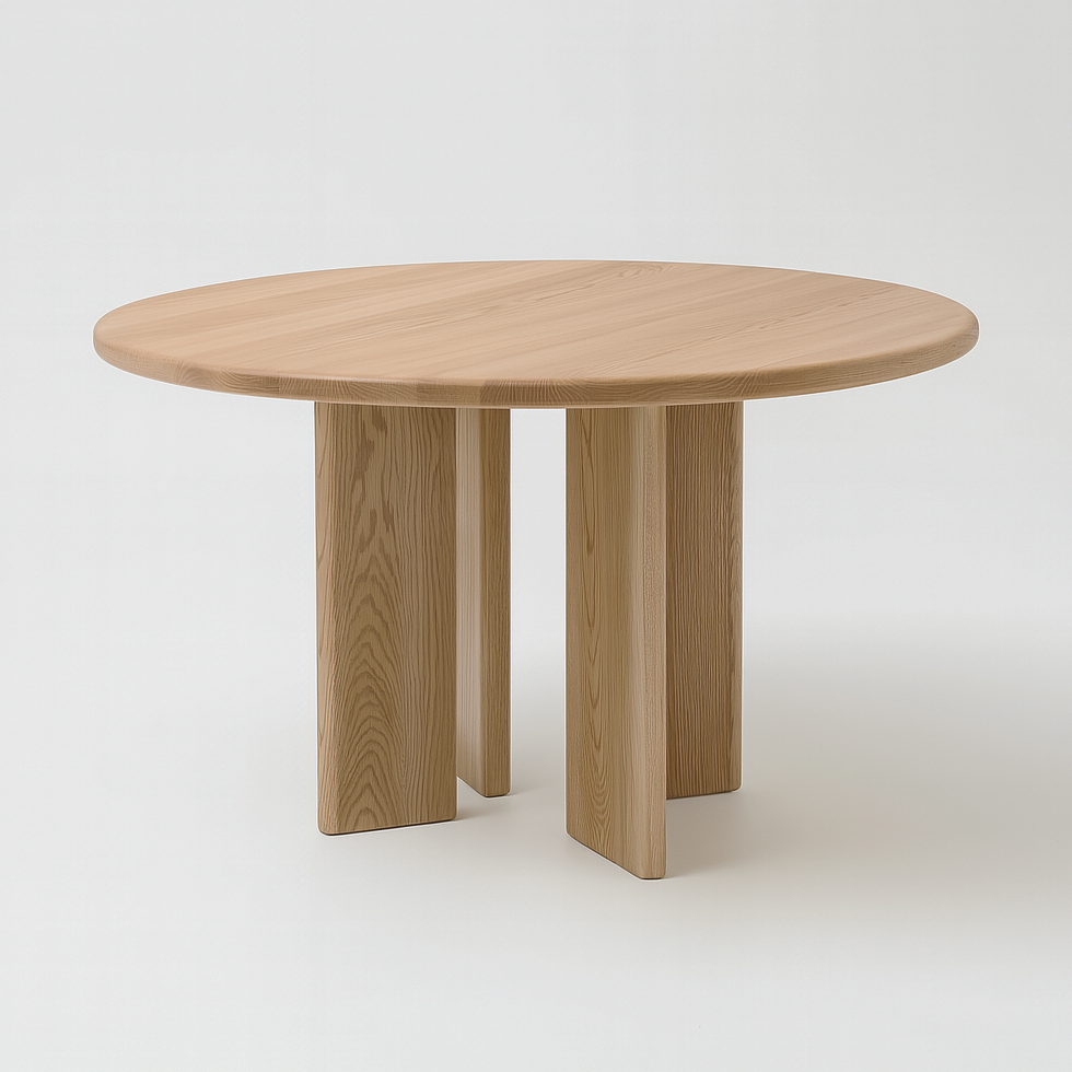 Круглий дизайнерський стіл "Дейзі" з масиву дерева Ясен, фото 1