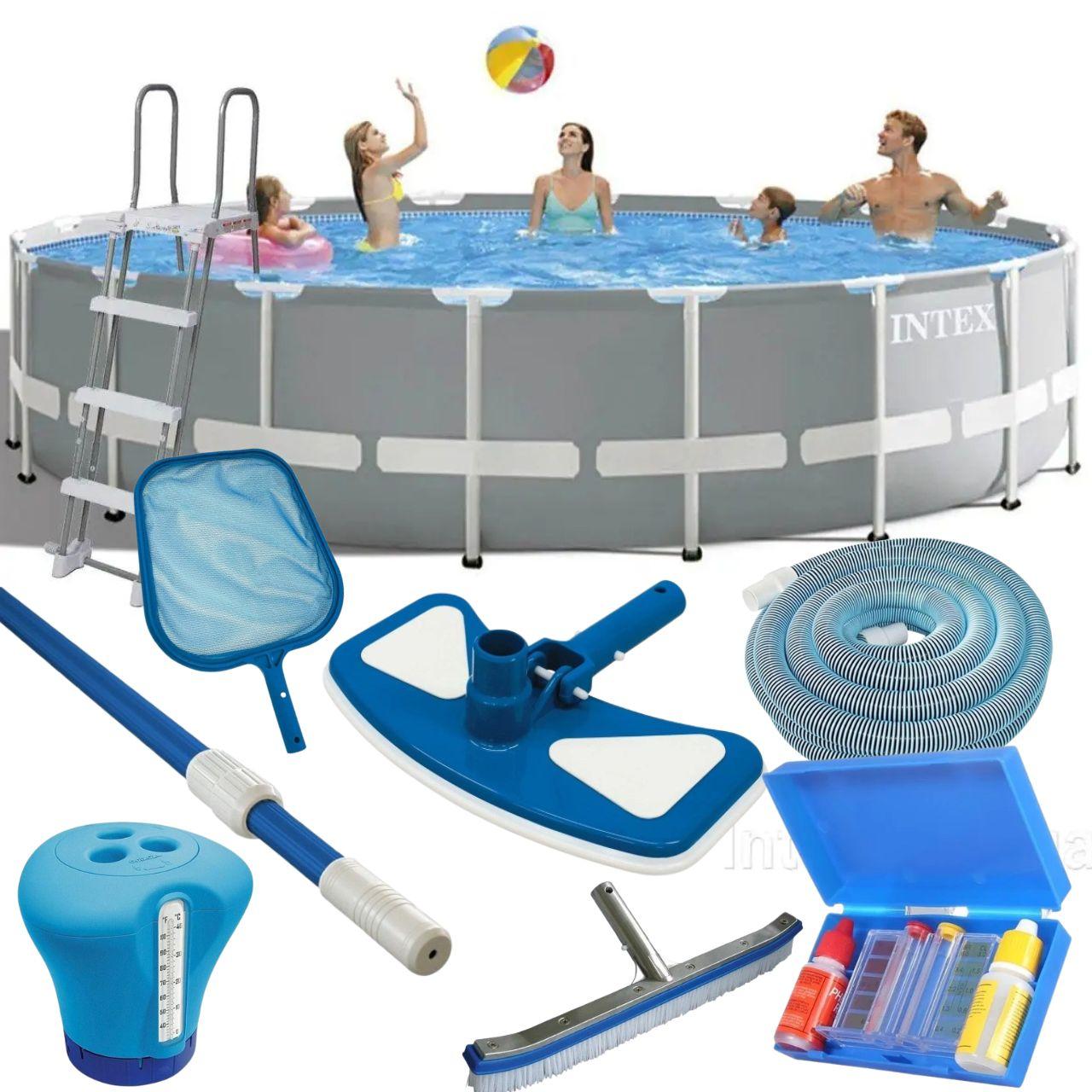 Басейн каркасний D=549 см, у комплекті зі сходами, фільтром, тентом, підстилкою й аксесуарами для прибирання, фото 1