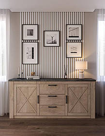 Комод 2Д3Ш модульної вітальні Ешлі дуб ендгрей   Світ Меблів