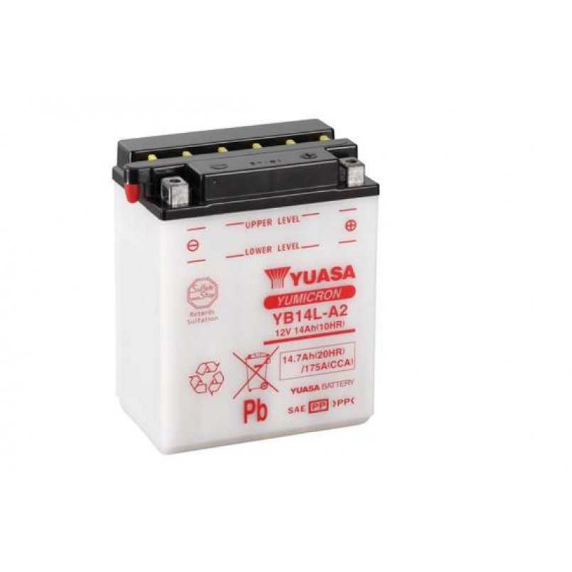 Мотоакумулятор Yuasa YuMicron Battery 12В 14.7Ач 175А(EN) L+ (сухозаряджений) YB14L-A2, фото 1