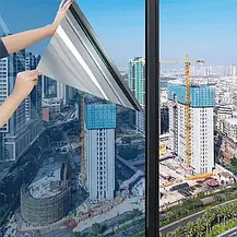 Плівка на вікно дзеркальна сонцезахисна 60 см*2 м, Сонцезахисна плівка на вікно, захищає від спеки, фото 4