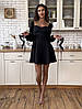 Коктейльне романтичне плаття з відкритими плечами, чорне, фото 2