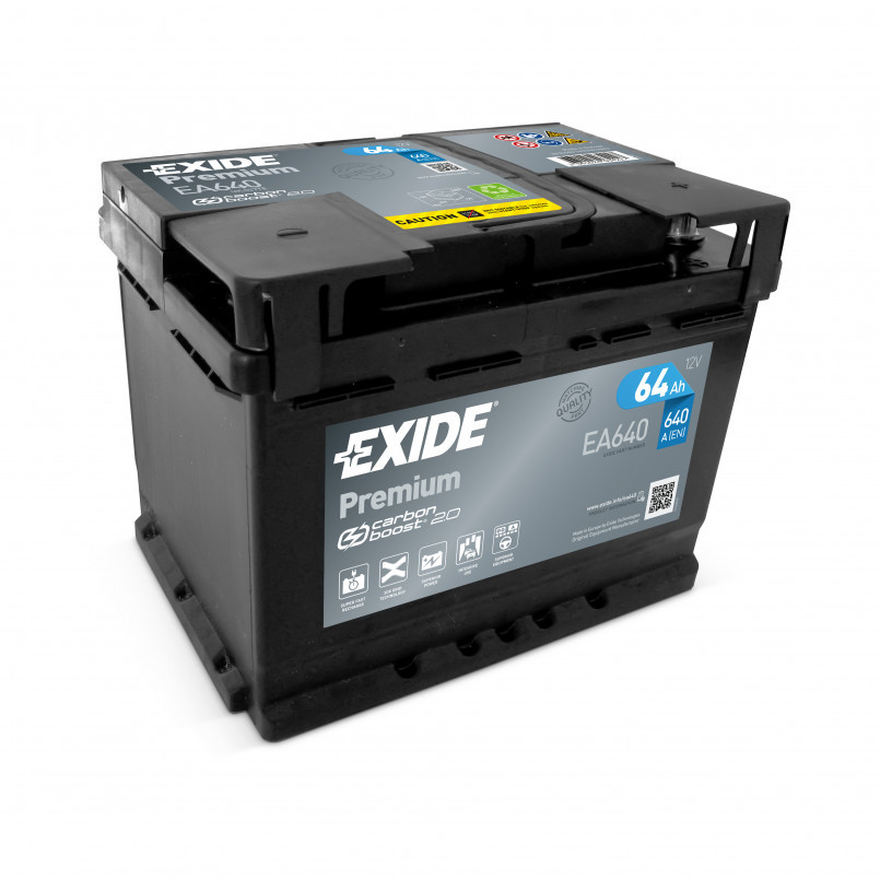 Автомобільний акумулятор EXIDE Premium 12В 64Ач 640А(EN) R+ EA640, фото 1