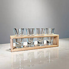 ПІдставка для шотів чарок в ресторан "Тетра" d=40мм х4 отвори 243х56х65 мм