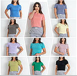 Жіноча базова футболка однотонна вільного фасону (р. 42-46) 18171301, фото 5