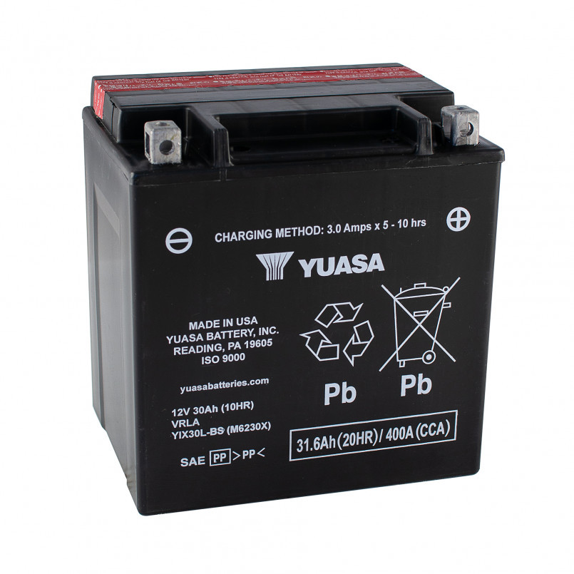 Мотоакумулятор Yuasa High Performance MF VRLA Battery AGM (сухозаряджений) 12В 31.6Ач 400А(EN) R+ YIX30L-BS, фото 1