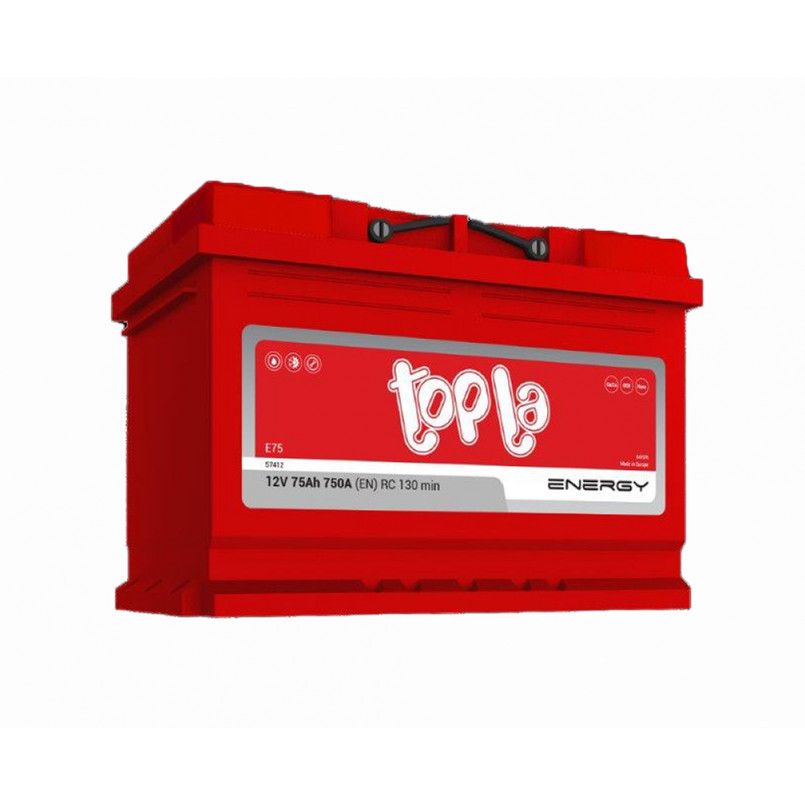 Автомобільний акумулятор Topla Energy Euro 12В 75Ач 750А(EN) R+ 108 075, фото 1
