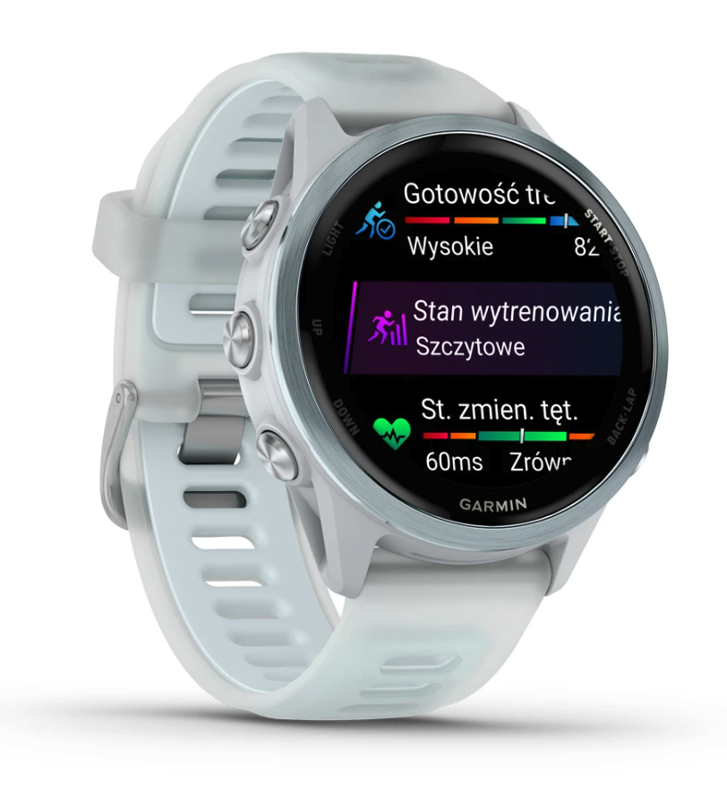 Годинник Garmin Forerunner 570 - 42mm Cloud Blue Aluminium with Translucent Whitestone/Cloud Blue Band