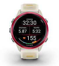 Годинник Garmin Forerunner 570 - 42mm Raspberry Aluminium with Translucent Bone/Mango Band, фото 4