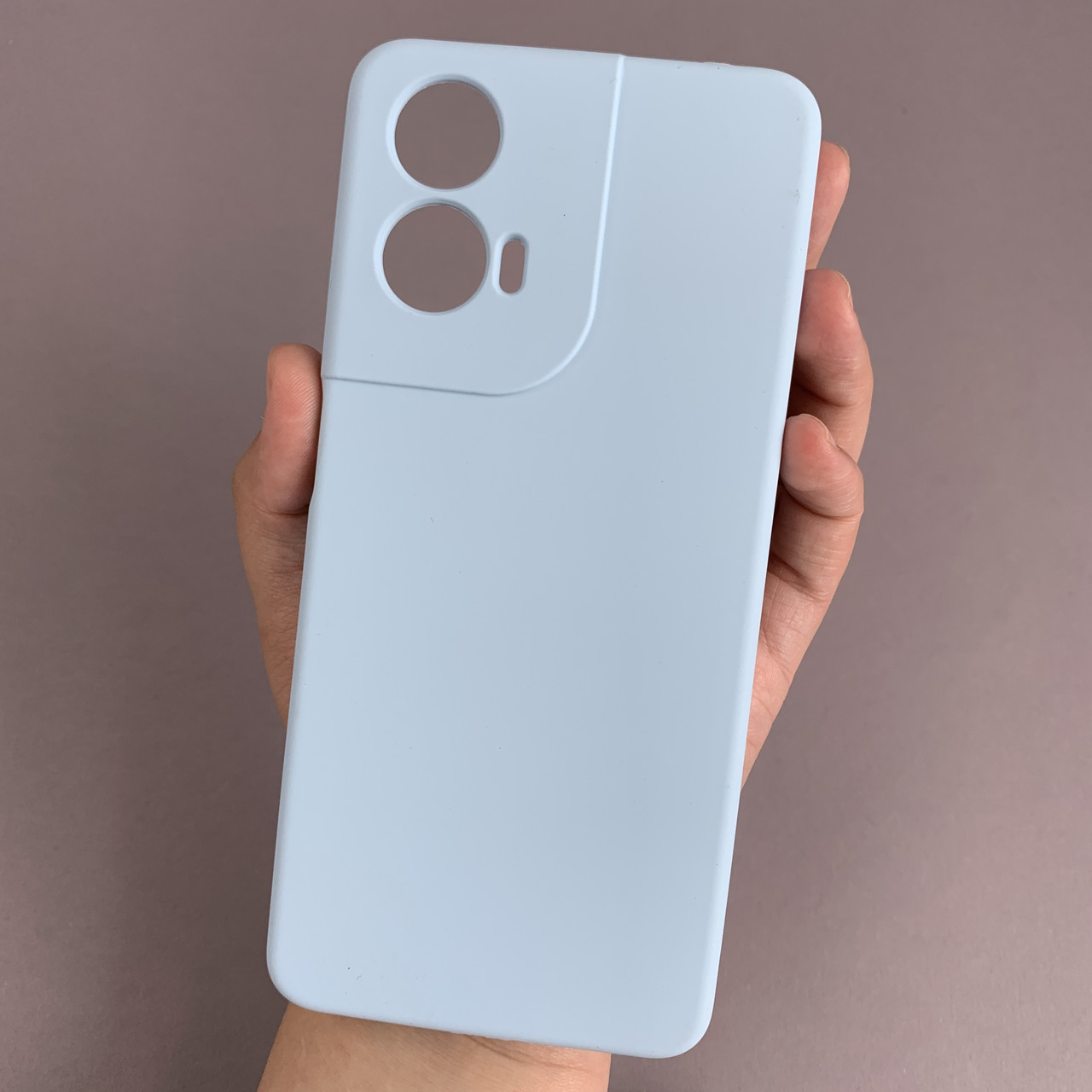 Чохол для Motorola Moto G04s силіконовий кейс чохол з мікрофіброю на телефон моторола мото г04с блакитний r4e