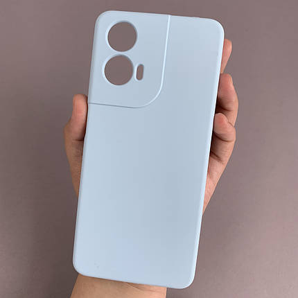 Чохол для Motorola Moto G04s силіконовий кейс чохол з мікрофіброю на телефон моторола мото г04с блакитний r4e, фото 1
