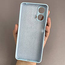 Чохол для Motorola Moto G04s силіконовий кейс чохол з мікрофіброю на телефон моторола мото г04с блакитний r4e, фото 2