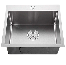Кухонна мийка TM. Zerix HANDMADE 500×450 з неіржавкої сталі 304 ( товщина 3.0/0.8 мм) + сифон і кріплення