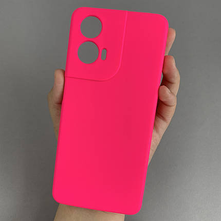 Чохол для Motorola Moto G04 силіконовий кейс чохол з мікрофіброю на телефон моторола мото г04 малиновий r4e, фото 1