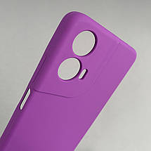 Чохол для Motorola Moto G04s силіконовий кейс чохол з мікрофіброю на телефон моторола мото г04с фіолетовий r4e, фото 3