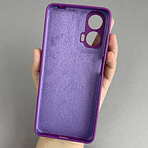 Чохол для Motorola Moto G04s силіконовий кейс чохол з мікрофіброю на телефон моторола мото г04с фіолетовий r4e, фото 2