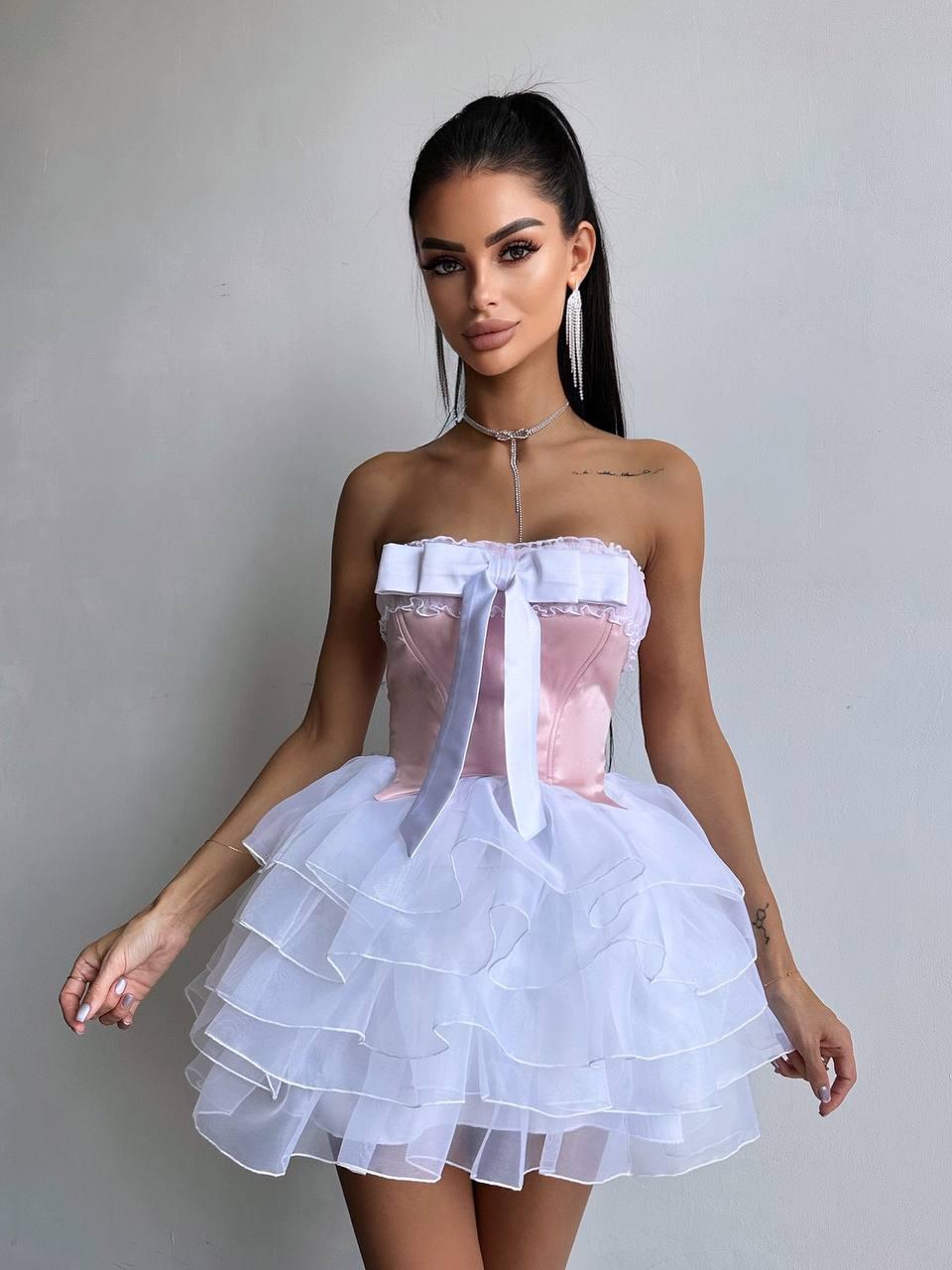 Жіноче плаття двійка пишна спідниця та корсет бюстьє без рукавів (р. S, M) 66036063Е, фото 1