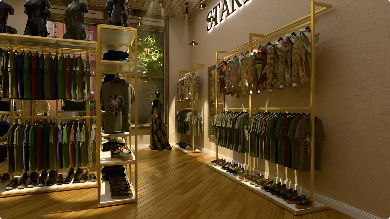 Варіант встановлення обладнання для магазину одягу