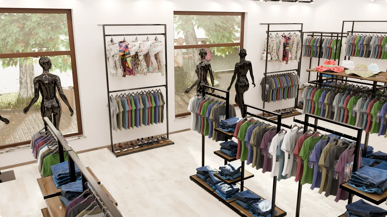 Варіант встановлення обладнання для магазину одягу