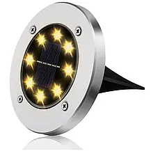 Садовий світильник на сонячній батареї 4 шт 8 діода, Садові ліхтарі, Світильники садові, фото 3