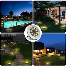 Садовий світильник на сонячній батареї 4 шт 8 діода, Садові ліхтарі, Світильники садові, фото 5