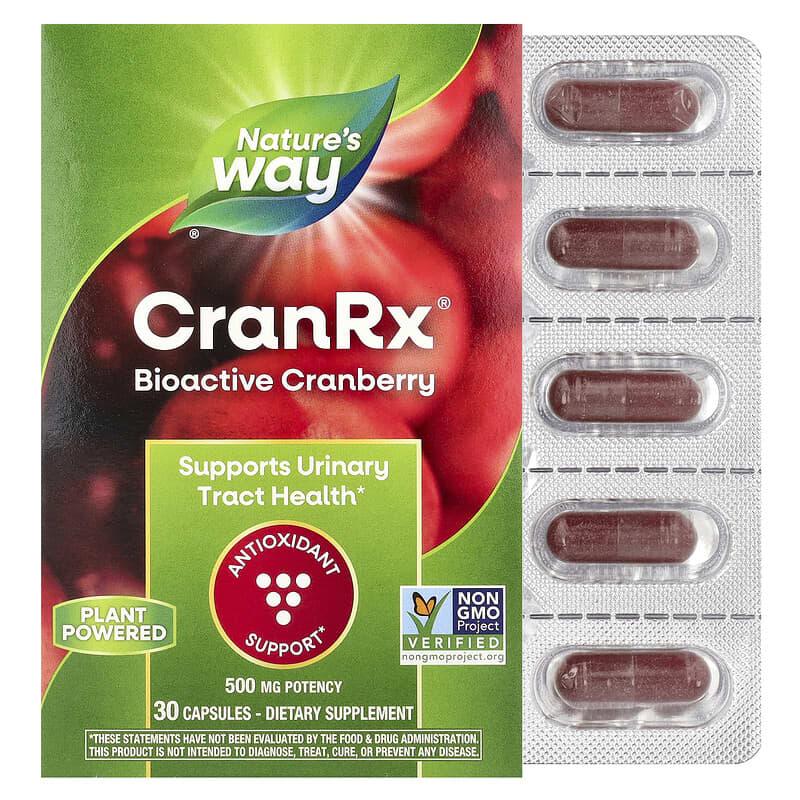 Журавлина для сечових шляхів, CranRx®, Bioactive Cranberry, Nature's Way, 500 мг, 30 капсул, фото 1