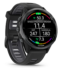 Годинник Garmin Forerunner 970 Carbon Grey DLC Titanium with Black Case and Black/Translucent Whitestone Band