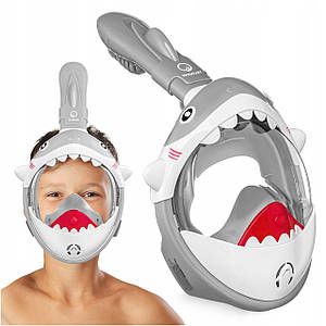 Маска для снорклінгу TSUNAMI Shark повнолицева, дитяча Grey (P-5905973405447)