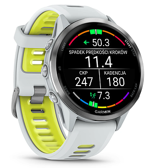 Годинник Garmin Forerunner 970 Titanium with Whitestone Case and Whitestone/Translucent Amp Yellow Band, фото 1