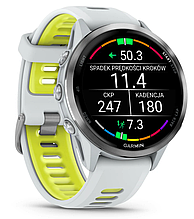 Годинник Garmin Forerunner 970 Titanium with Whitestone Case and Whitestone/Translucent Amp Yellow Band