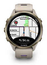 Годинник Garmin Forerunner 970 Soft Gold Titanium with French Grey Case and French Grey/Translucent Indigo Ban, фото 3