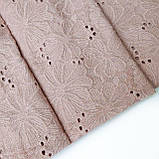 Батист вишивка прошва колір пильно-рожевий, фото 7