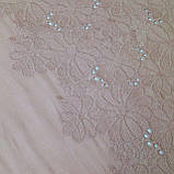 Батист вишивка прошва колір пильно-рожевий, фото 2