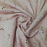 Батист вишивка прошва колір пильно-рожевий, фото 6