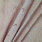 Батист вишивка прошва колір пильно-рожевий, фото 5
