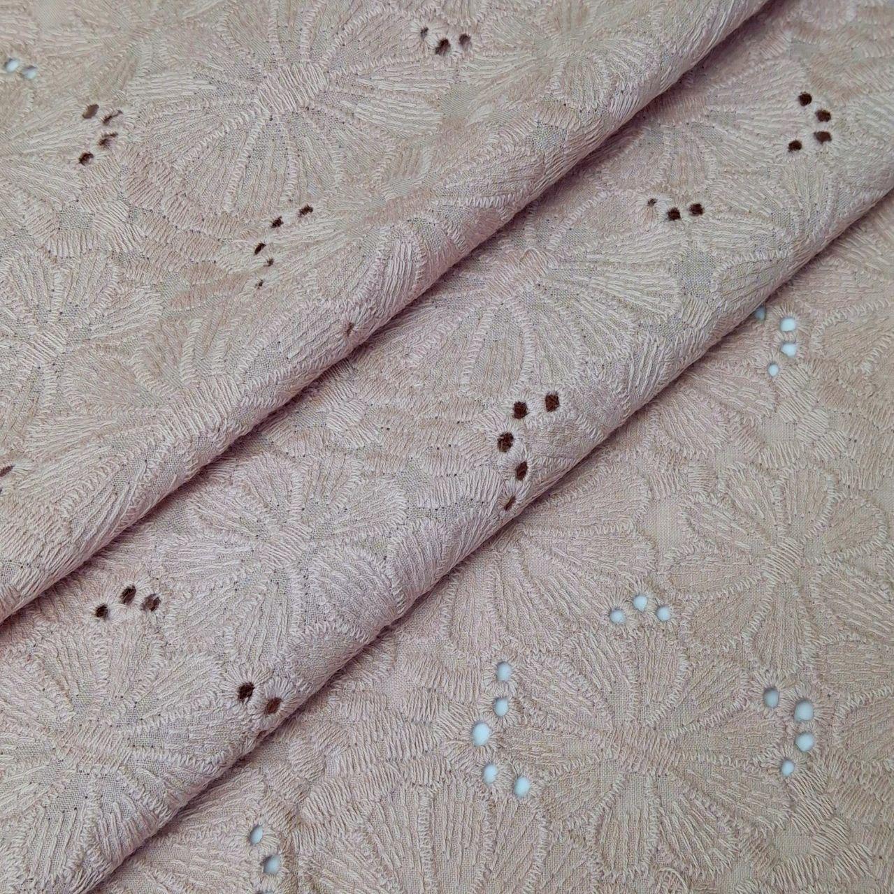 Батист вишивка прошва колір пильно-рожевий, фото 1